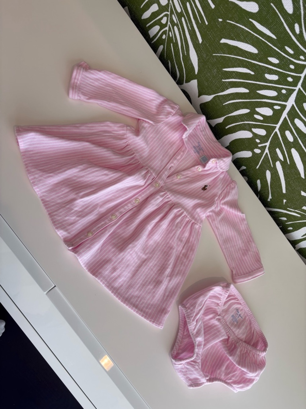 Ralph Lauren Pink Striped Baby Dress & Bloomers💘💘